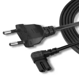 Produktbild: AJTECH® 3M Samsung TV Netzkabel Fernseher C7 Stromkabel - Zertifiziertes AC Eurostecker 2 Polig 90Grad C7 IEC Kabel - Kompatibel LG LED TV PS4 Slim Xbox Series X S Drucker Netzteile PS5 Power Cable