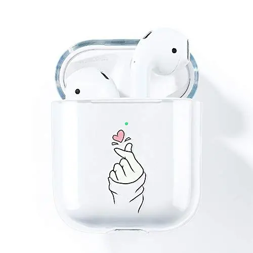 Produktbild: AKABEILA Airpods Hülle Case Cute, Kompatibel mit Apple Airpods 2 Generation Hülle Durchsichtig Silikon Air pods 1 Schutz Hüllen Zubehör (LED an der Frontseite Sichtbar) Stoßfeste Schutzhülle