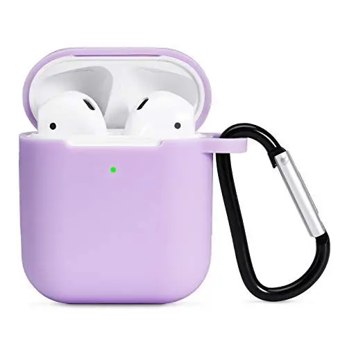 Produktbild: AKABEILA Airpods Hülle Case, Kompatibel mit Apple AirPods 2 & 1 Silikon Schutzhülle (Front LED Sichtbar & Kabelloses Laden) Flüssiges Silikon Gehäuseabdeckung Air Pods Schutz Hüllen Karabiner, Rosa