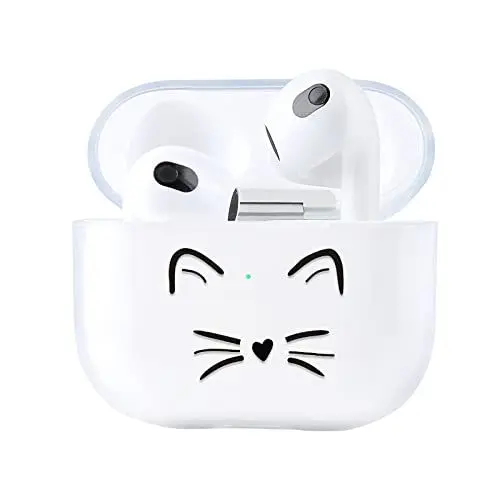 Produktbild: AKABEILA Hülle Kompatibel mit Apple AirPods 3 Hülle Case Silikon Transparent Durchsichtig AirPods 3rd Generation 2021 Schutzhülle Frontseite LED Sichtbar