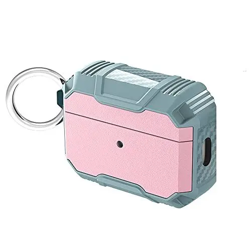 Produktbild: AKABEILA Hülle Kompatibel mit AirPods 4 2024 Case Schutzhülle mit Karabiner Hart PC Weiche TPU AirPods 4 Generation Ladehülle Front LED Sichtbar