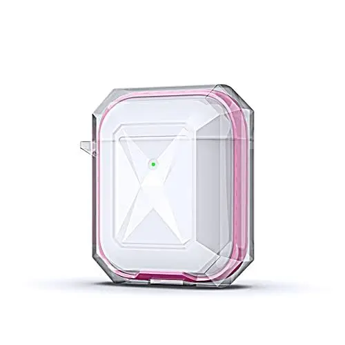 Produktbild: AKABEILA Hülle Kompatibel mit AirPods AirPods 2 2019 Ladehülle Klar Süße Weiche TPU Schutzhülle AirPods 1 2016 mit Karabiner Unterstützung Kabelloses Laden Front LED Sichtbar