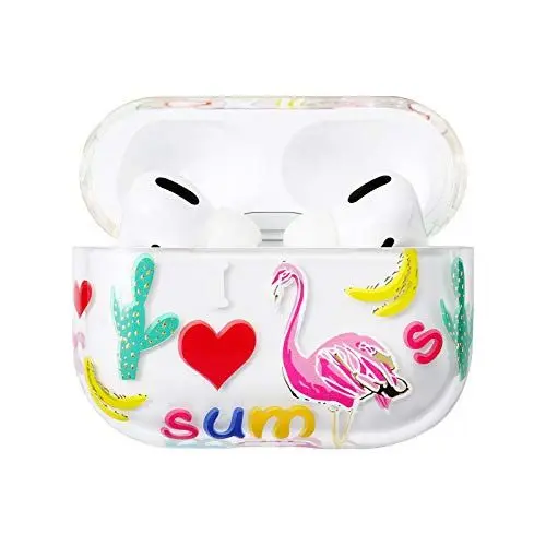 Produktbild: AKABEILA Hülle Kompatibel mit AirPods Pro 2019 Klare Schutzhülle Nettes Muster PC Case Skin Cover für Apple AirPods Pro 1 Generation Ladehülle Tasche Unterstützt Kabelloses Laden
