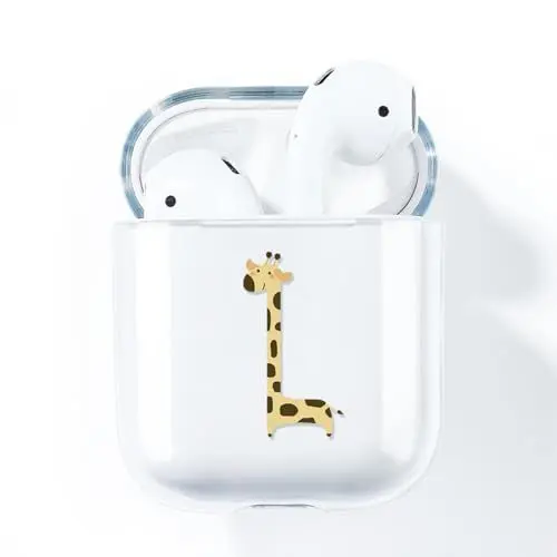 Produktbild: AKABEILA Hülle Kompatibel mit Apple AirPods 2 1 Niedliche TPU Hülle Durchsichtig Silikon Schutzhülle Zubehör LED Frontseite Sichtbar