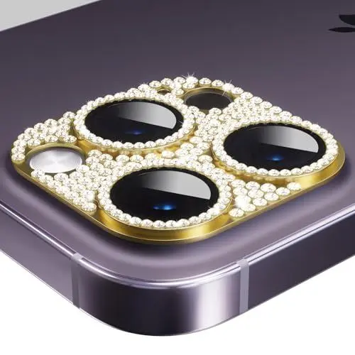 Produktbild: AKABEILA Kameraschutz für iPhone 16 Pro Max/16 Pro Glitter Diamond Bling Einteiliges Kamera Linse Schutzfolie Aluminiumlegierung Kameraobjektiv