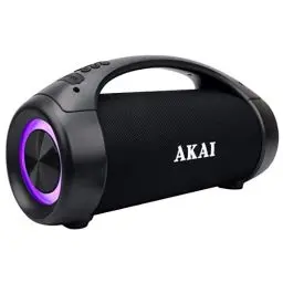 Produktbild: AKAI Boombox Soundblaster Ghettoblaster Bluetooth Lautsprecher Wasserdicht IPX5, 50W Bluetooth Box Tragbar Kabellos Stereo Sound, LED-Lightshow, A2DP Bluetooth 5.0 Speaker für Indoor Outdoor & Party
