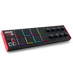 Produktbild: AKAI Professional LPD8 – USB MIDI Controller mit 8 responsiven MPC Drum Pads für Mac und PC, 8 zuweisbaren Drehreglern und Musikproduktionssoftware