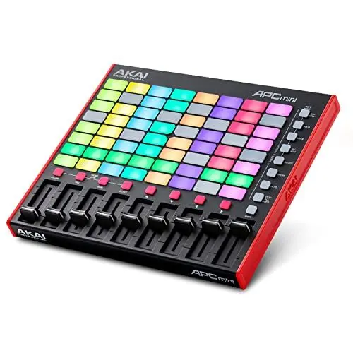 Produktbild: Akai Professional APC Mini MK2 - USB MIDI Pad Controller für Clip Launching mit Ableton Live Lite, 64 RGB Pads, Drum- und Note-Modi und MIDIMixer