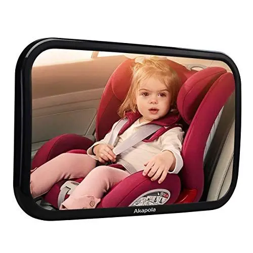 Produktbild: Akapola Rücksitzspiegel für Babys,Spiegel Auto 360° schwenkbar,Autospiegel rücksitz Verstellbare elastische Riemen,Rückspiegel für Kindersitz und Babyschale für allerlei Kopfstützen