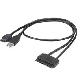 Produktbild: Akasa Flexstor ESATA-Kabel | 22-poliges SATA auf eSATA-Daten- und USB-Stromadapterkabel | Für 2,5