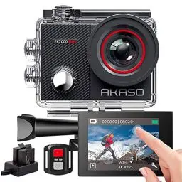Produktbild: AKASO Action Cam 4K 20MP WiFi 40M Unterwasserkamera Wasserdicht Ultra HD Touchscreen Einstellbar Weitwinkel EIS Actioncam mit 2.4G Fernbedienung und 25 Zubehör Kit