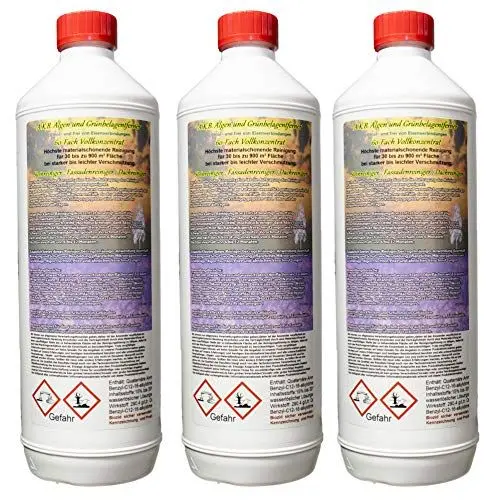 Produktbild: A.K.B. Algenentferner Grünbelagentferner 60-Fach Vollkonzentrat 1163(3L) Fassadenreiniger Dachreiniger Außenreiniger