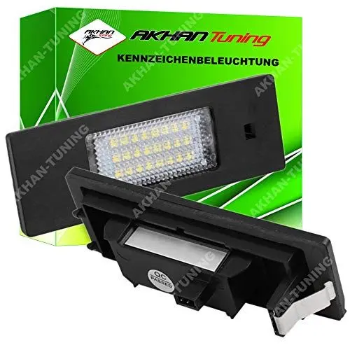 Produktbild: akhan KB16B - Fehlerfrei Kennzeichenbeleuchtung, Nummerschildbeleuchtung Xenon Weiß Kompatibel mit 1er E87, E81 E87, F20 F21, E63, E64, 6er F06 F12 F13, i3, i8, Z4 E85, Z4 E86, Z4 E89, R55, R60, R61