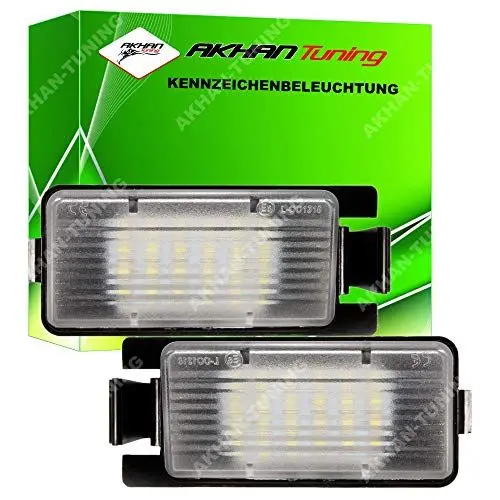 Produktbild: akhan KB63 - Fehlerfrei Kennzeichenbeleuchtung CanBus Kompatibel mit Niss. 350 Z (Z33), 370 Z (Z34), Almera II (N16), Cube (Z12), GT-R (R35), Livina (L10, L11), Skyline Coupe (V36), Tiida C11, SC11