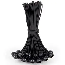Produktbild: Akicderu Spanngummis mit Kugel 23cm, Gummispanner mit Kugel 50 Stück, Planenspanner mit Kugel Zeltgummis Expanderschlingen Gummischlaufen für Planen Zelt Banner Netz Pavillions (Schwarz 23cm, 50)
