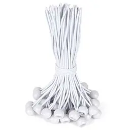 Produktbild: Akicderu Spanngummis mit Kugel 23cm, Gummispanner mit Kugel 50 Stück, Planenspanner mit Kugel Zeltgummis Expanderschlingen Gummischlaufen für Planen Zelt Banner Netz Pavillions (Weiss 23cm, 50)