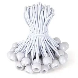 Produktbild: Akicderu Spanngummis mit Kugel, Gummispanner mit Kugel, Planenspanner mit Kugel Zeltgummis Expanderschlingen Gummischlaufen für Planen Zelt Banner Netz Pavillions (30, Weiss 15cm)