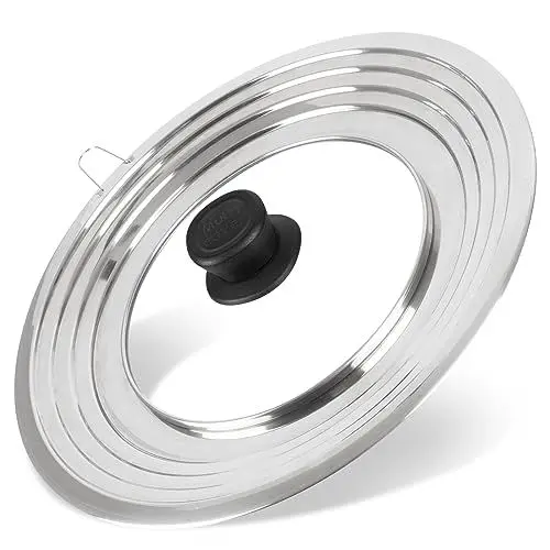 Produktbild: Akicderu Universaldeckel für Pfannen, 19 cm-32 cm Pfannendeckel Universal, Glasdeckel für Pfannen und Töpfe, Topfdeckel mit Hitzebeständigem Griff