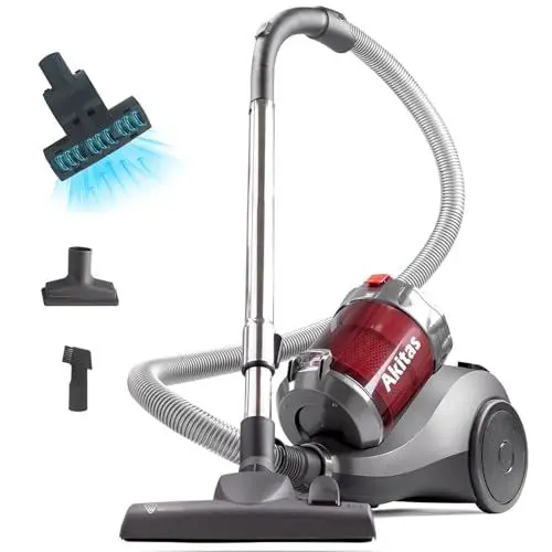 Produktbild: Akitas 800W Leistungsstarker beutelloser Zylinderstaubsaugerstaubsauger,Düsenkopf Hartbodenteppich Turbo PetHair Tool