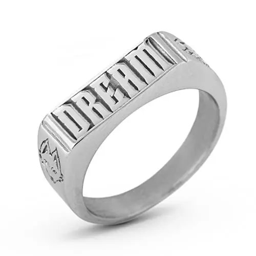 Produktbild: Akitsune Dreams Statement Ring | Stapelbarer Ring Herren Frauen Edelstahl Designer Silber - US 9