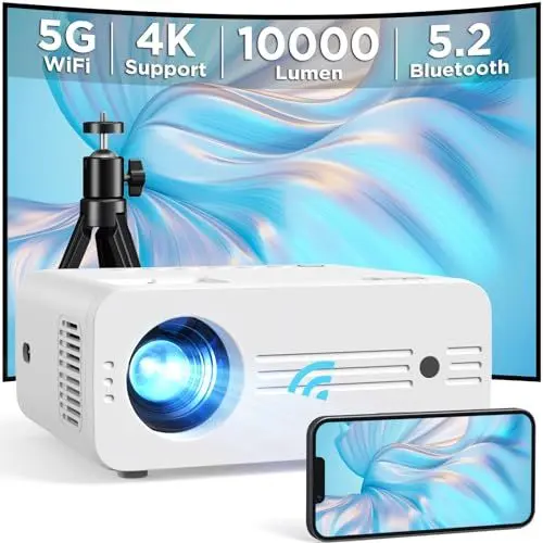 Produktbild: AKIYO Mini Beamer, Native 1080P Full HD 18000 Lumen 5G WiFi Bluetooth5.2 Beamer 4K Unterstützung, 300