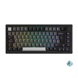 Produktbild: Akko Gasket Mechanische Tastatur 3-Modus, ISO-DE/UK/Nordic Layout, 75% RGB Gaming Keyboard mit Hot-Swap Taktile Switch, Cherry PBT Keycap, Programmierbare mit Drehknopf (5075B Plus, Schwarz Silber)