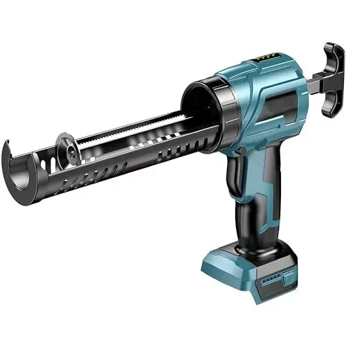 Produktbild: Akku Kartuschenpresse Kompatibel für Makita 18V Batterie, 4 Geschwindigkeiten Akku-Kartuschenpistole für 300 ml-Kartuschen für Abdichten, Spachteln (Blau Ohne Batterie)