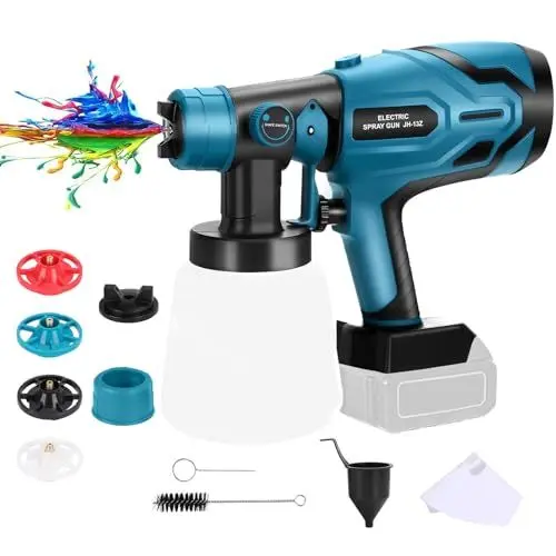Produktbild: Akku farbsprühsystem Elektrisches farbsprühgerät für Makita 18V, 800ml Elektro Lackierpistole mit 3 Düsen (1/1.5/2.5mm), sprühpistole sprühgerät Farbsprühpistole für Wände, Möbel, Zäune (ohne Akku)