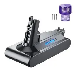 Produktbild: Akku für Dyson V10, Ersatzakku für Dyson 6,0Ah V10 Animal V10 Absolute V10 Motörhead V10 Tier V10 Fluffy Akku-Staubsauger (1 Filter + 3 Schrauben)