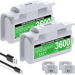 Produktbild: Akku für Xbox Controller, 2 x 3600mWh Wiederaufladbare Akku für Xbox Series X Controller, Akku mit 4 Batterie Abdeckung für Xbox Series X/S/Xbox One/Xbox One S/X/Elite Controller