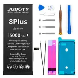 Produktbild: Akku für iPhone 8Plus 5000mAh, JUBOTY Neues Upgrade Li-ion hohe Kapazität 0-Zyklus Akku Ersatz für iPhone 8Plus Model A1864 A1897 A1898 mit kompletten professionellen Reparatur-Set