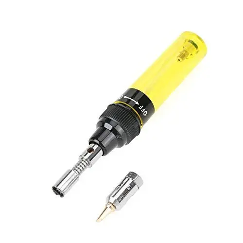 Produktbild: Akku-Butan-Lötkolben Gas-Lötkolben Mini-Butan-Brennerstift Gaslötbrenner-Lötkolben-Schweißpistole zum Schweißen von elektronischen Produkten und Motherboard-Schaltkreisen(Gelb)