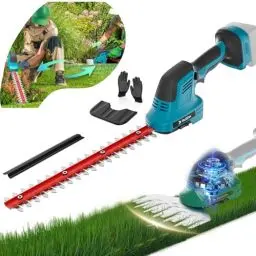 Produktbild: Akku-Grassschere für Makita 18V,2 IN 1 Gras- & Strauchschere mit Strauch- und Grasscherenmesser für Rasen Hinterhof Garten(11.8in&5.9in Schnittbreite werkzeuglose Messertausch Bare Tool ohne Akku