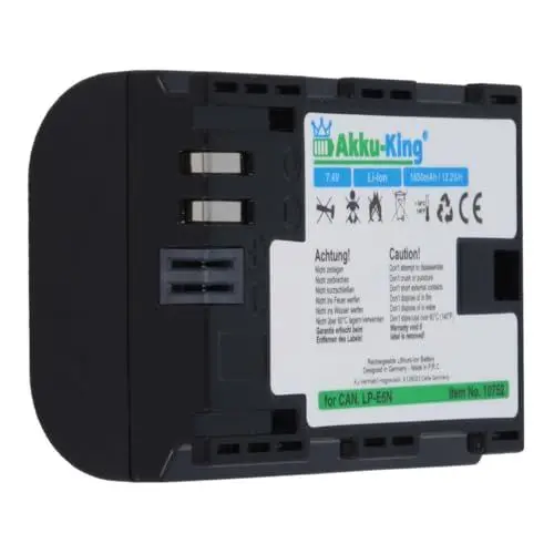 Produktbild: Akku-King Akku kompatibel mit Canon LP-E6 - Li-Ion 1650mAh - für EOS 5D Mark II, 5D Mark III, 5D Mark IV, 5DS, 5DS R, 6D, 7D, 7D Mark II, 60D, 60Da, 70D, 80D