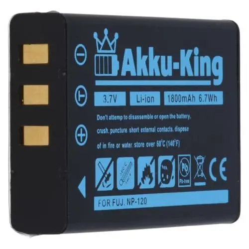 Produktbild: Akku-King Akku kompatibel mit Fuji NP-120, Aldi NP-120, Pentax D-Li17, Ricoh DB-43, Kyocera BP-1500S, Toshiba PX1657 - Li-Ion 1800mAh