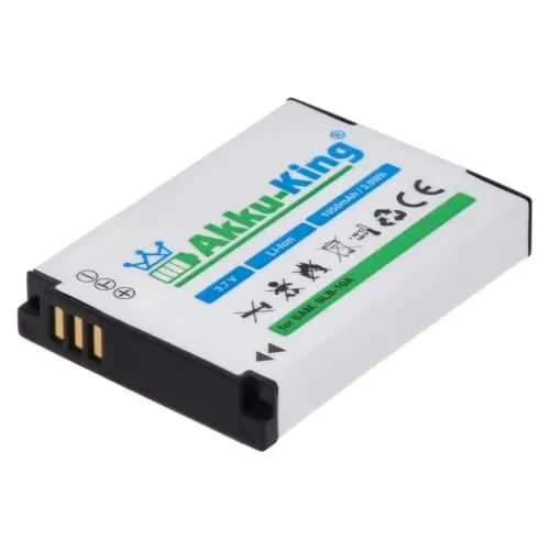 Produktbild: Akku-King Akku kompatibel mit Samsung SLB-10, SLB-10A, FS-SLB-10A Li-Ion 1050 mAh - für WB150, L100, ES55, M310W, HZ10W, WB251F, JVC GC-XA1