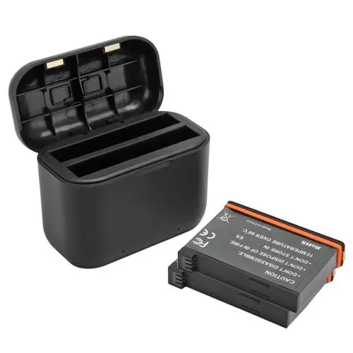 Produktbild: Akkuladestation mit 1800-mAh-Ersatzakkus für die X3-Kamera, Tragbare 2-Kanal-Ladestation