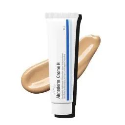 Produktbild: Aknederm Creme H 30g - mattierende Gesichtscreme kaschiert Pickel & Rötungen -getönte Feuchtigkeitscreme ideal für zu Akne neigende Haut & Pickel - talgregulierende Tagescreme ohne Parfüm