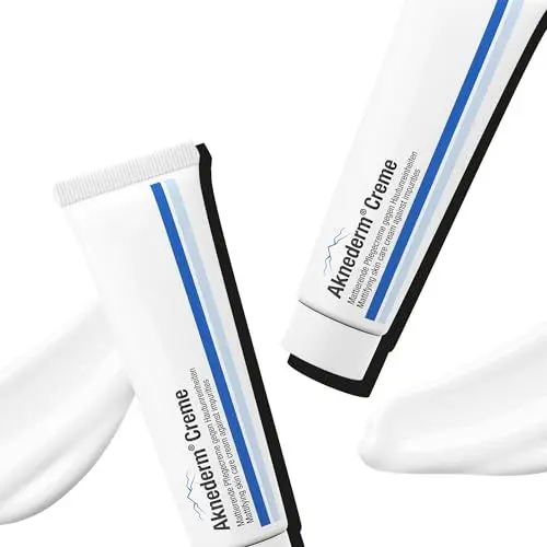 Produktbild: aknederm Creme 2x30g - mattierende Gesichtscreme gegen Pickel & unreine Haut - talgregulierende Feuchtigkeitscreme für ein ebenmäßiges Hautbild - Anti Pickel mit Zinkoxid & ohne Parfüm