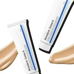 Produktbild: aknederm Creme H 2x30g - hautgetönte Gesichtscreme kaschiert Pickel & Rötungen - getönte Feuchtigkeitscreme ideal für zu Akne neigende Haut & Pickel - talgregulierende Tagescreme ohne Parfüm
