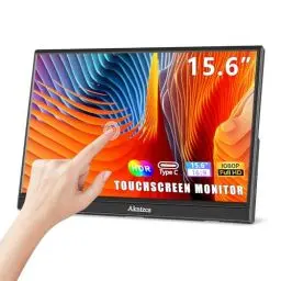 Produktbild: Akntzcs Portable Monitor Touchscreen - 15,6 Zoll Tragbarer Monitor Touch Screen FHD 1920x1080P HDR IPS-Bildschirm, HDMI USB-C Externer Monitor für Laptop Telefone PCs PS4 PS5 Switch Ras Pi