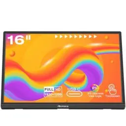 Produktbild: Akntzcs Tragbarer Monitor Touchscreen, 16 Zoll Portable Monitor FHD 1920 x 1200P Touchscreen Monitor HDMI USB-C Laptop Monitor IPS-Bildschirm, Externer Monitor für PC/Laptop/PS4/Xbox/Telefon