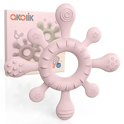 Produktbild: akolik Beißringe für Babys, Baby Zahnen Spielzeug Beissring aus Silikon, Greifling Beißspielzeug, BPA-frei Baby Beißspielzeug,Baby Spielzeug ab 6 Monate