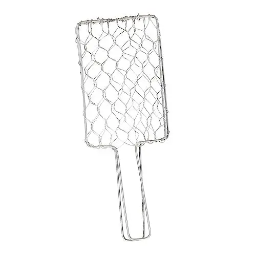 Produktbild: AKOOSY Grillkorb Eisen für Fisch Hitzebeständiger Bbq Grillkorb mit Praktischem Griff für Picknick und Garten für Gemüse Garnelen und Handgefertigt