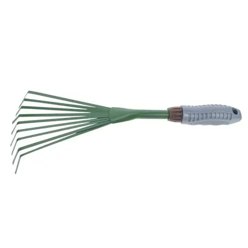 Produktbild: AKOOSY Langer und Robuster Gartenrechen mit Zähnen für von Blättern und Haustierkot Langlebiges Metallwerkzeug für Garten