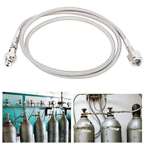 Produktbild: Akozon 1,8 M 72 Zoll Hochdruck-CO2-Schlauch für mit Externem W21,8-14-Adapter – Perfekte Passform für Kohlensäurehaltige Getränke