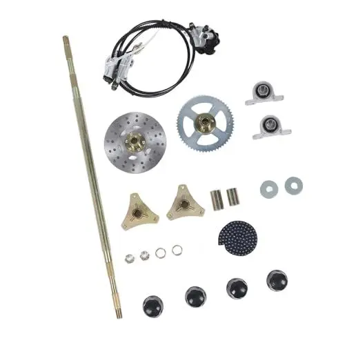 Produktbild: Akozon 29-Zoll-Go-Kart-Hinterachsen-Set, Bremskettenscheiben-Bremssattel-Nabensatz, Ersatzsatz für 50 70 90 ATV-Quads