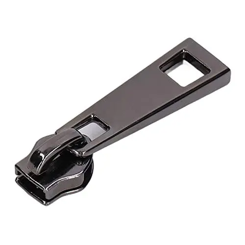 Produktbild: Akozon 5er-Pack Reißverschlussköpfe aus Legierung für Schuluniformen, Jacken, Rucksäcke und Taschen – Modeaccessoires für Kleidung und Gepäck (Rutheniumschwarz)