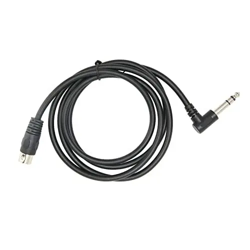 Produktbild: Akozon 90-Grad-6,35-mm-Stecker auf MIDI-DIN, 5-poliges Steckerkabel, Rechtwinkliges 6,35-mm-zu-MIDI-Sound-Verbindungskabel, 4,9 Fuß, Professionelles Zubehör für den Einsatz