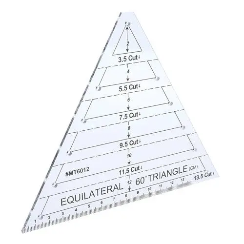 Produktbild: Akozon Acryl-Dreieck-Schneiderlineal Zum Quilten – Hochtransparentes Quiltlineal mit Originalmaßstab und Haltbarkeit – Werkzeuge für Nähbegeisterte